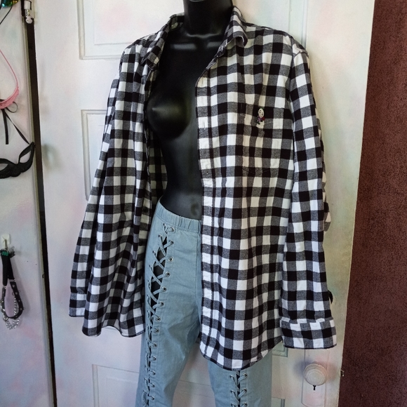 Custom Nightmare b4 Xmas flannel! Unisex OOAK Rage wear! Nwot! - Picture 3 of 6